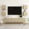 7 pcs conjunto móveis de TV derivados madeira carvalho sonoma