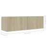 6 pcs conjunto móveis de TV derivados madeira carvalho sonoma - Image 6