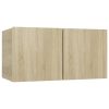 4pcs conjunto de móveis de TV derivados madeira carvalho sonoma - Image 4