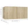 4pcs conjunto de móveis de TV derivados madeira carvalho sonoma - Image 7