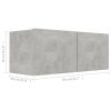 2 pcs conjunto de móveis de TV derivados madeira cinza cimento - Image 5