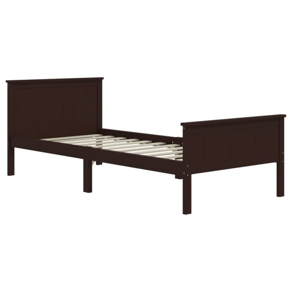Estrutura de cama 100x200 cm pinho maciço castanho-escuro - Image 2