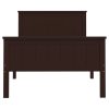 Estrutura de cama 100x200 cm pinho maciço castanho-escuro - Image 3