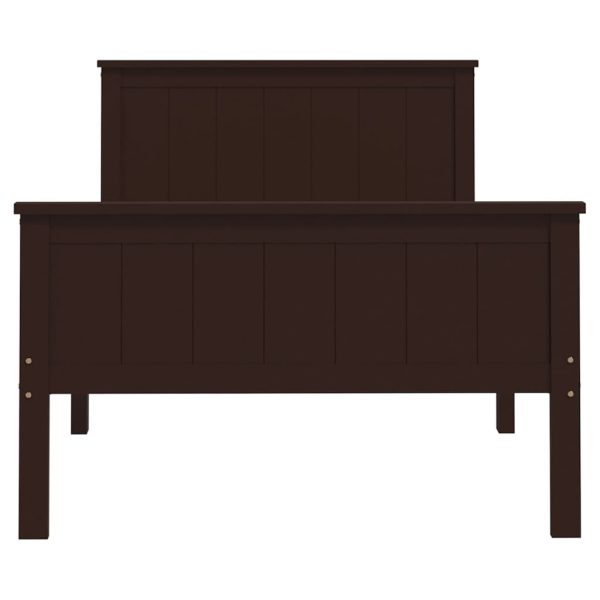 Estrutura de cama 100x200 cm pinho maciço castanho-escuro - Image 3
