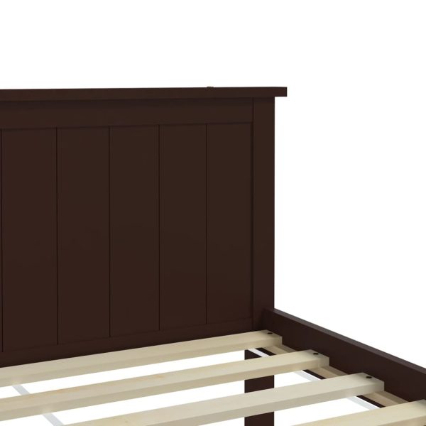 Estrutura de cama 100x200 cm pinho maciço castanho-escuro - Image 5
