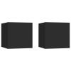 Mesas de cabeceira 2 pcs 30,5x30x30 cm derivados madeira preto