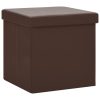 Bancos de arrumação dobráveis 2 pcs PVC castanho - Image 2