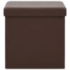Bancos de arrumação dobráveis 2 pcs PVC castanho - Image 3