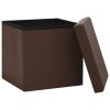 Bancos de arrumação dobráveis 2 pcs PVC castanho - Image 4