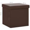 Bancos de arrumação dobráveis 2 pcs PVC castanho - Image 8