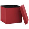 Bancos de arrumação dobráveis 2 pcs PVC vermelho tinto - Image 4