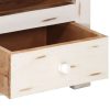 Móvel de TV madeira de acácia maciça 110x30x40 cm branco - Image 6