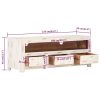 Móvel de TV madeira de acácia maciça 110x30x40 cm branco - Image 7