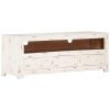 Móvel de TV madeira de acácia maciça 110x30x40 cm branco - Image 10