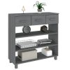 Mesa consola HAMAR 90x35x90 cm pinho maciço cinza-escuro - Image 3