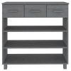 Mesa consola HAMAR 90x35x90 cm pinho maciço cinza-escuro - Image 4