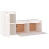 Móveis de TV 2 pcs madeira de pinho maciça branco - Image 3
