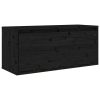 Móveis de TV 2 pcs madeira de pinho maciça preto - Image 4
