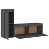 Móveis de TV 2 pcs madeira de pinho maciça cinzento - Image 3