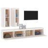 Móveis de TV 4 pcs madeira de pinho maciça branco - Image 3