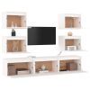 Móveis de TV 7 pcs madeira de pinho maciça branco - Image 3