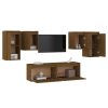 Móveis de TV 6 pcs madeira de pinho maciça castanho-mel - Image 3