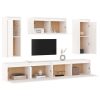 Móveis de TV 5 pcs madeira de pinho maciça branco - Image 3