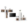 Móveis de TV 6 pcs madeira de pinho maciça branco - Image 3