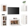 Móveis de TV 5 pcs madeira de pinho maciça branco - Image 3