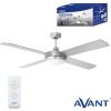 VENTILADOR AVANT TECHO PLATEADO 135CM 70W 4ASPAS C/LAMPARA-MANDO