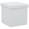 Bancos de arrumação dobráveis 2 pcs couro artificial branco - Image 2