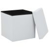 Bancos de arrumação dobráveis 2 pcs couro artificial branco - Image 4