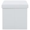 Bancos de arrumação dobráveis 2 pcs couro artificial branco - Image 6