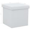 Bancos de arrumação dobráveis 2 pcs couro artificial branco - Image 9