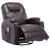 Cadeira massagem reclinável couro artificial castanho - Image 3