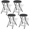 Bancos de bar dobráveis 4 pcs couro artificial