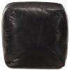 Pufe 40x40x40 cm couro de cabra genuíno preto - Image 2