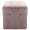 Pufe 2 pcs 30x30x30 cm veludo rosa - Image 3