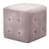 Pufe 2 pcs 30x30x30 cm veludo rosa - Image 5