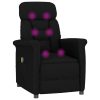 Poltrona de massagens reclinável camurça artificial preto - Image 6