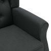 Poltrona de massagens com apoio de pés tecido cinzento-escuro - Image 5