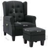 Poltrona de massagens com apoio de pés tecido cinzento-escuro - Image 9