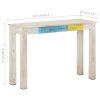 Mesa consola 115x35x77 cm madeira de mangueira áspera branco - Image 5