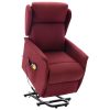 Poltrona elevatória de massagens tecido vermelho tinto