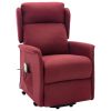 Poltrona elevatória de massagens tecido vermelho tinto - Image 2