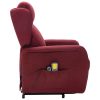 Poltrona elevatória de massagens tecido vermelho tinto - Image 4