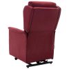 Poltrona elevatória de massagens tecido vermelho tinto - Image 7