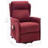 Poltrona elevatória de massagens tecido vermelho tinto - Image 10
