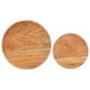 2 pcs conj. de mesas de centro madeira de acácia maciça e aço - Image 6