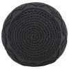 Pufe artesanal macramé 45x30 cm algodão antracite - Image 3